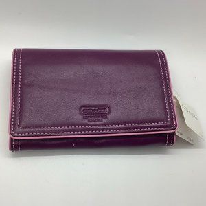 NWT Coach Purple and Pink Leather Wallet